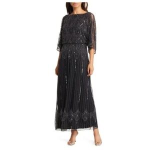 Pisarro Nights
Pisarro Nights Cold Shoulder Short Sleeve Gown Black/silver Sz 4